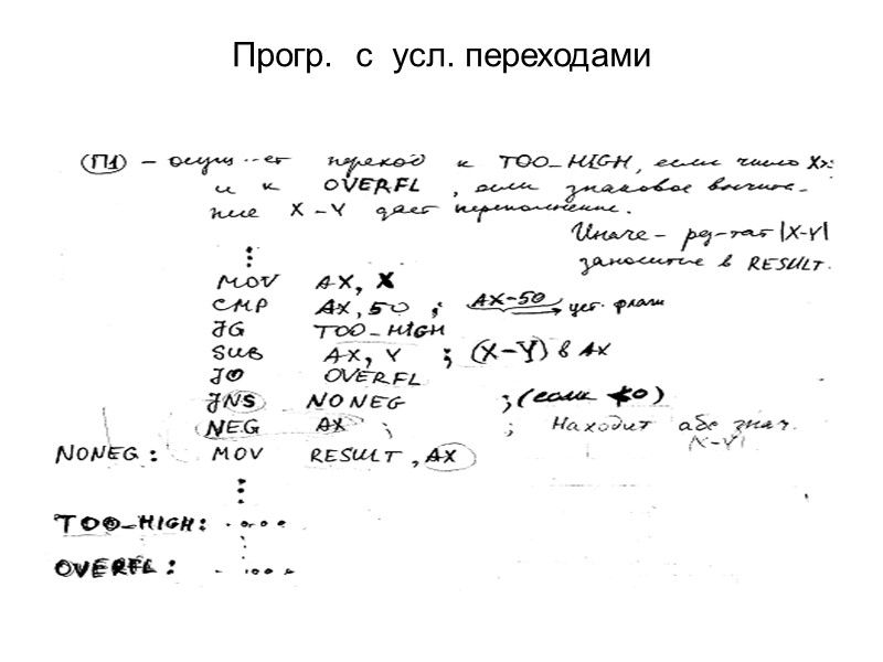 Прогр.  с  усл. переходами
